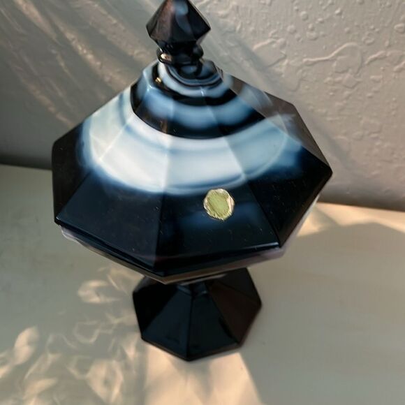 Westmorland Footed Compote Dish Slag Glass - Picture 9 of 10